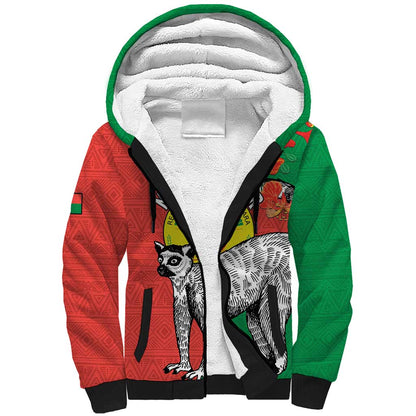 Happy Madagasikara Independence Day Sherpa Hoodie Ring-Tailed Lemur With Seal