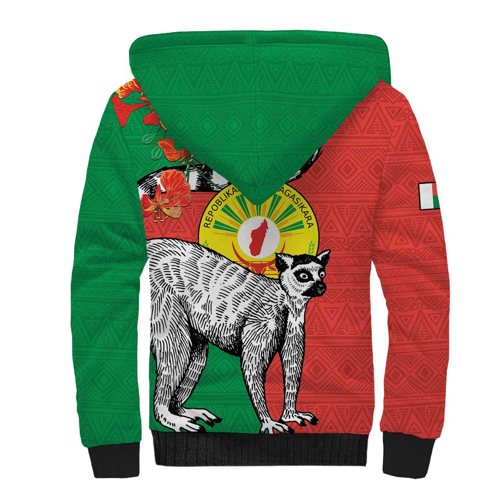 Happy Madagasikara Independence Day Sherpa Hoodie Ring-Tailed Lemur With Seal