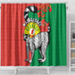 Happy Madagasikara Independence Day Shower Curtain Ring-Tailed Lemur With Seal