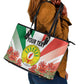 Personalized Madagasikara Leather Tote Bag Seal With Poinciana