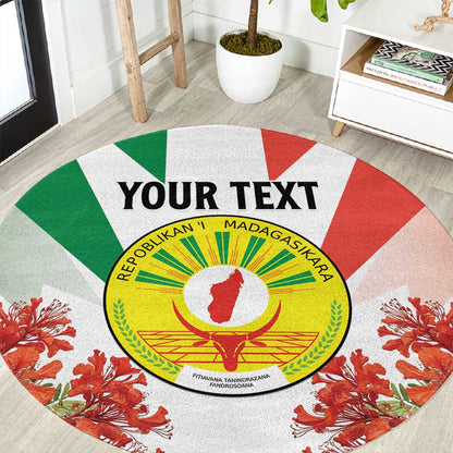 Personalized Madagasikara Round Carpet Seal With Poinciana