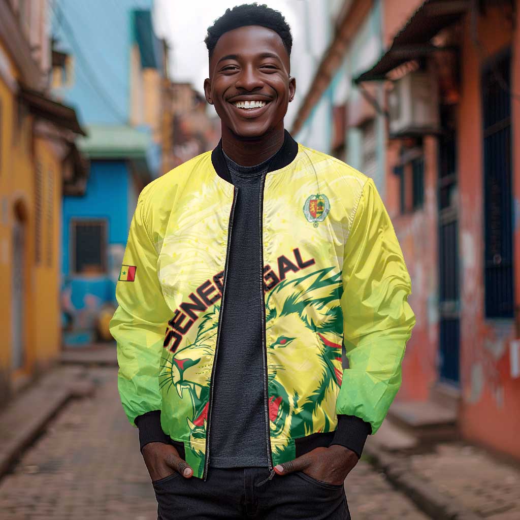 Custom Senegal Lions of Teranga Bomber Jacket Rise to Glory