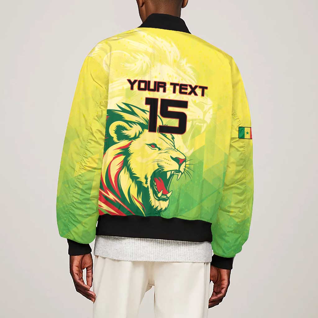 Custom Senegal Lions of Teranga Bomber Jacket Rise to Glory