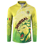 Custom Senegal Lions of Teranga Button Sweatshirt Rise to Glory