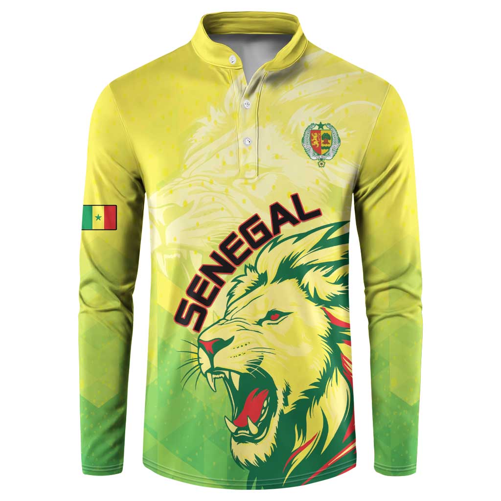 Custom Senegal Lions of Teranga Button Sweatshirt Rise to Glory