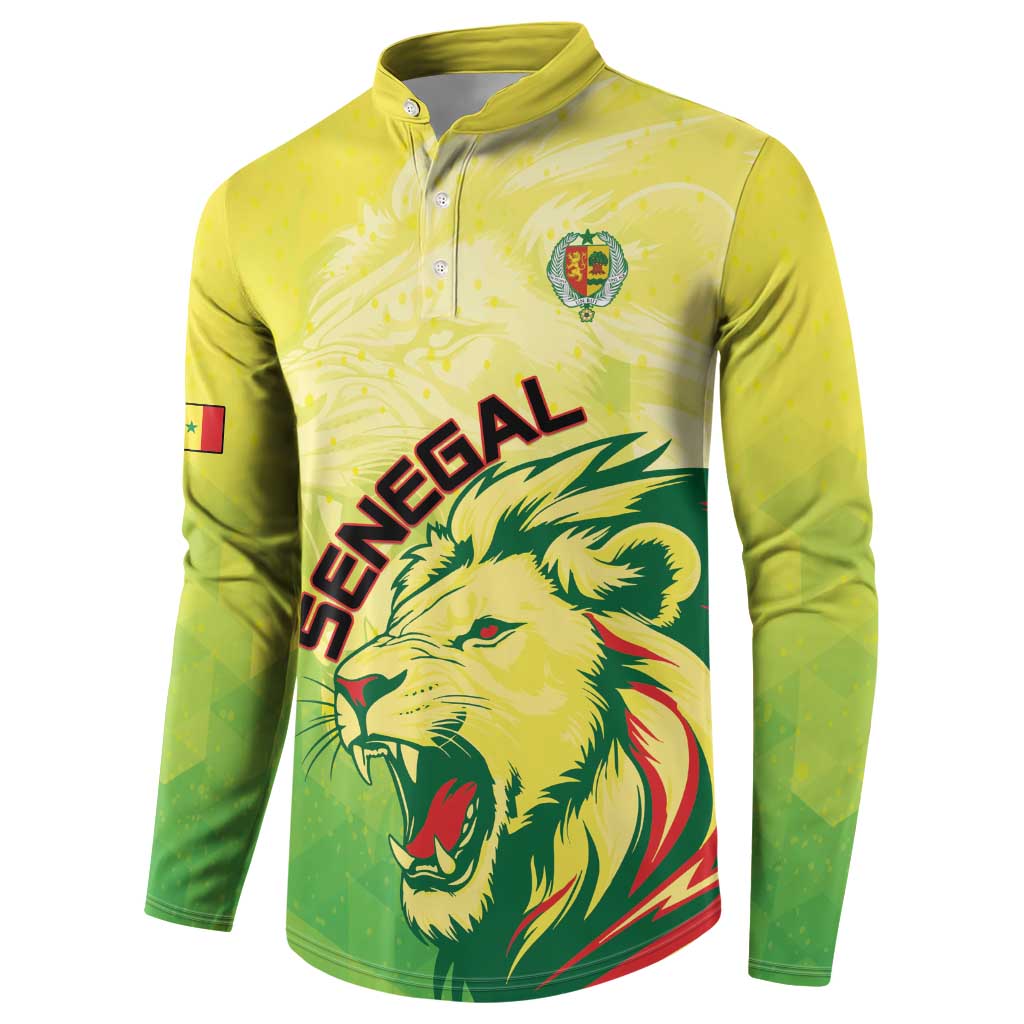 Custom Senegal Lions of Teranga Button Sweatshirt Rise to Glory