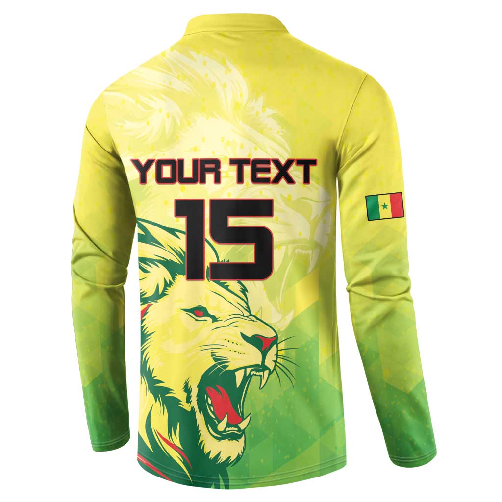 Custom Senegal Lions of Teranga Button Sweatshirt Rise to Glory