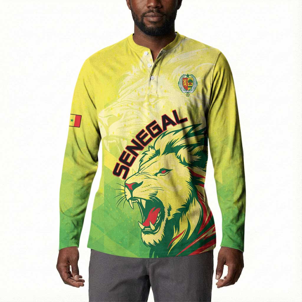 Custom Senegal Lions of Teranga Button Sweatshirt Rise to Glory