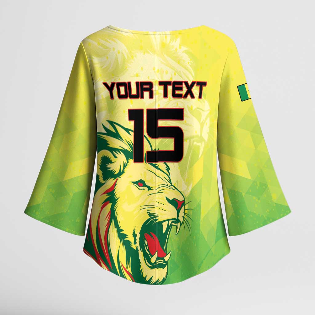 Custom Senegal Lions of Teranga Kimono Sleeve Blouse Rise to Glory