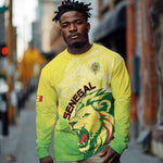 Custom Senegal Lions of Teranga Long Sleeve Shirt Rise to Glory