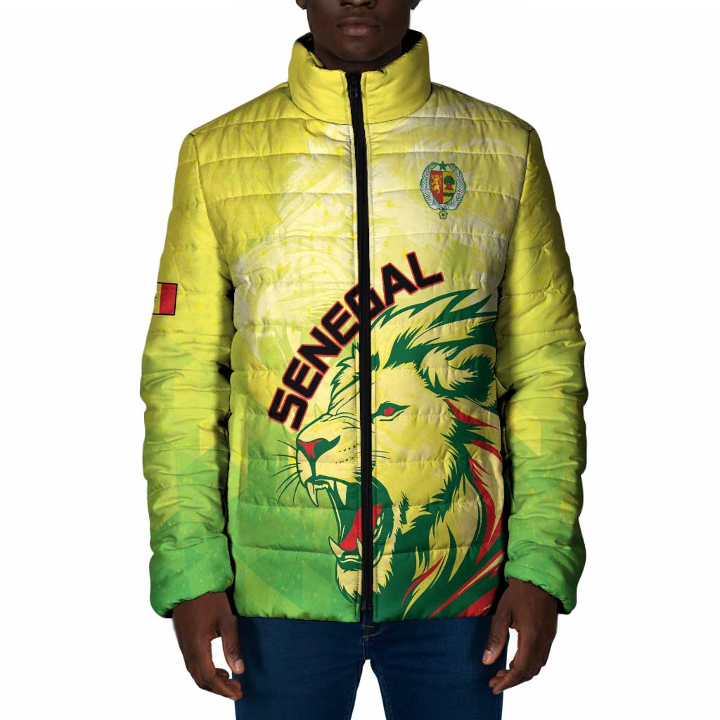 Custom Senegal Lions of Teranga Padded Jacket Rise to Glory