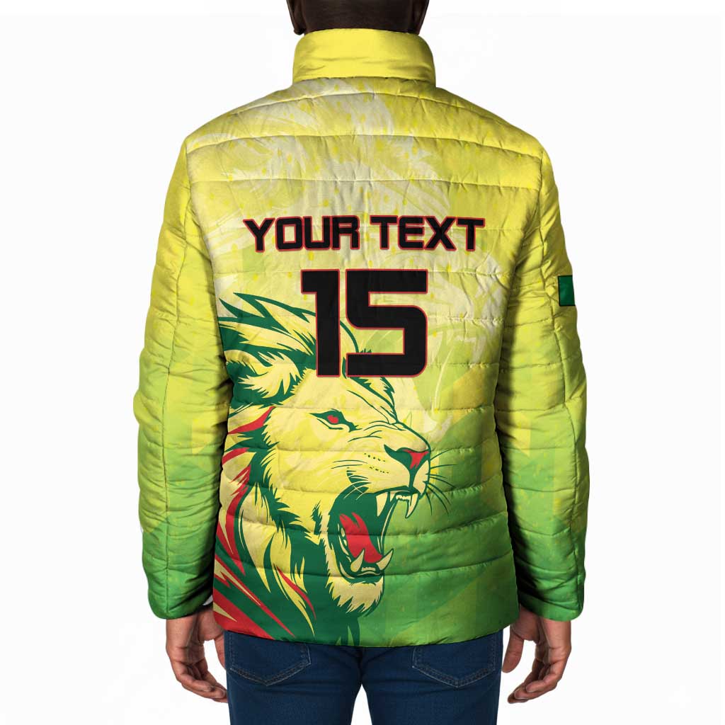 Custom Senegal Lions of Teranga Padded Jacket Rise to Glory