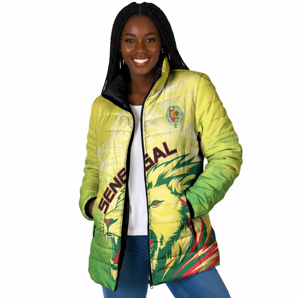 Custom Senegal Lions of Teranga Padded Jacket Rise to Glory