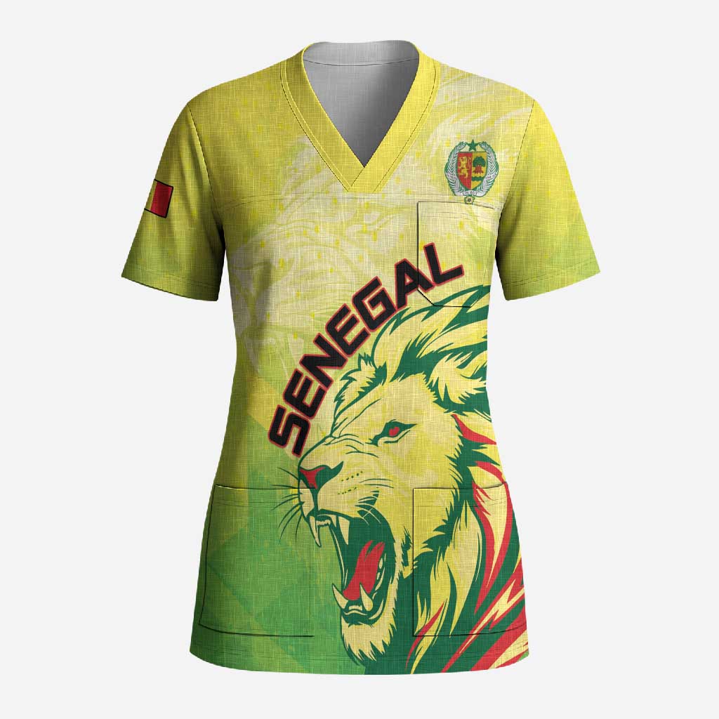 Custom Senegal Lions of Teranga Scrub Top Rise to Glory