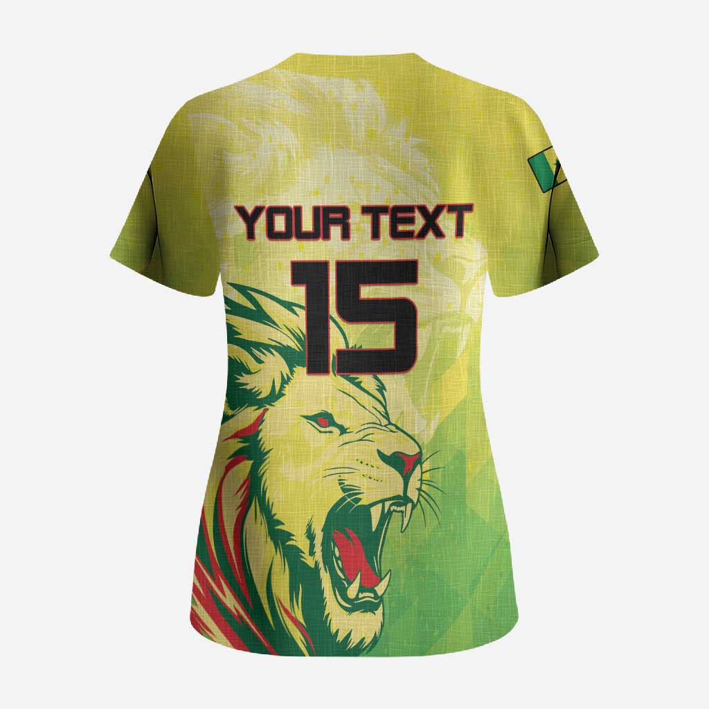 Custom Senegal Lions of Teranga Scrub Top Rise to Glory
