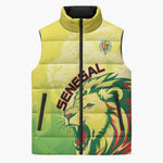 Custom Senegal Lions of Teranga Sleeveless Puffer Jacket Rise to Glory