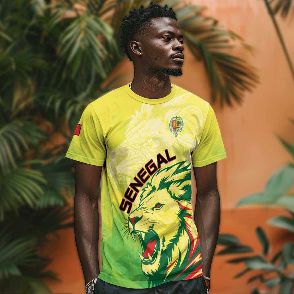 Custom Senegal Lions of Teranga T shirt Rise to Glory