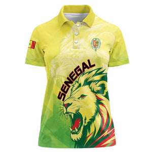 Custom Senegal Lions of Teranga Women Polo Shirt Rise to Glory