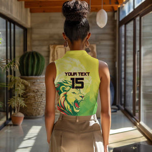 Custom Senegal Lions of Teranga Women Sleeveless Polo Shirt Rise to Glory