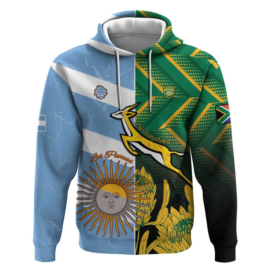 South Africa and Argentina Rugby Personalised Hoodie Sporty Style