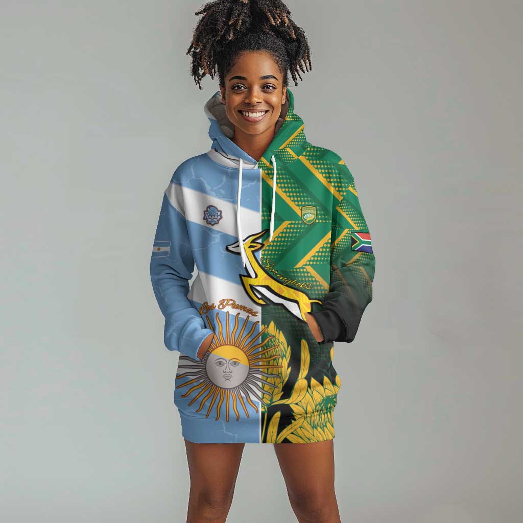 South Africa and Argentina Rugby Personalised Hoodie Dress Sporty Style