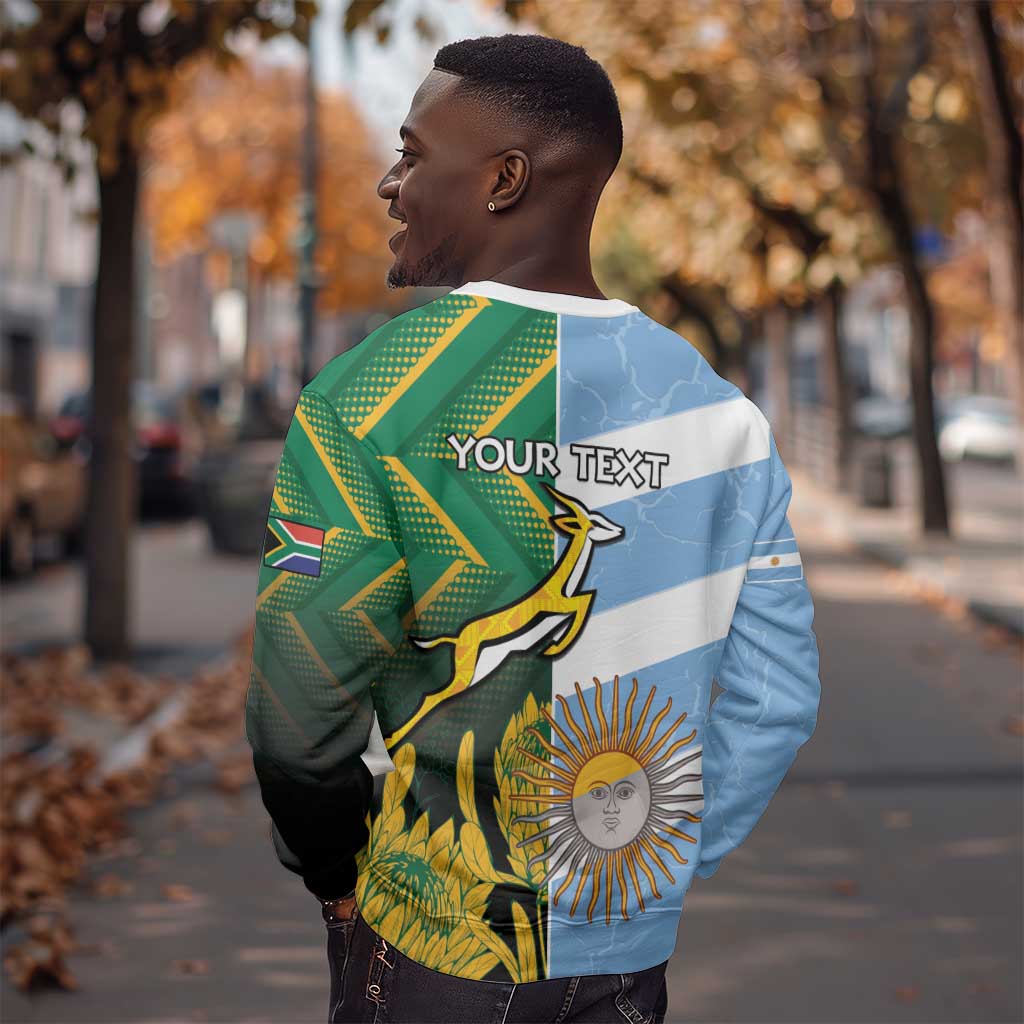 South Africa and Argentina Rugby Personalised Sweatshirt Sporty Style