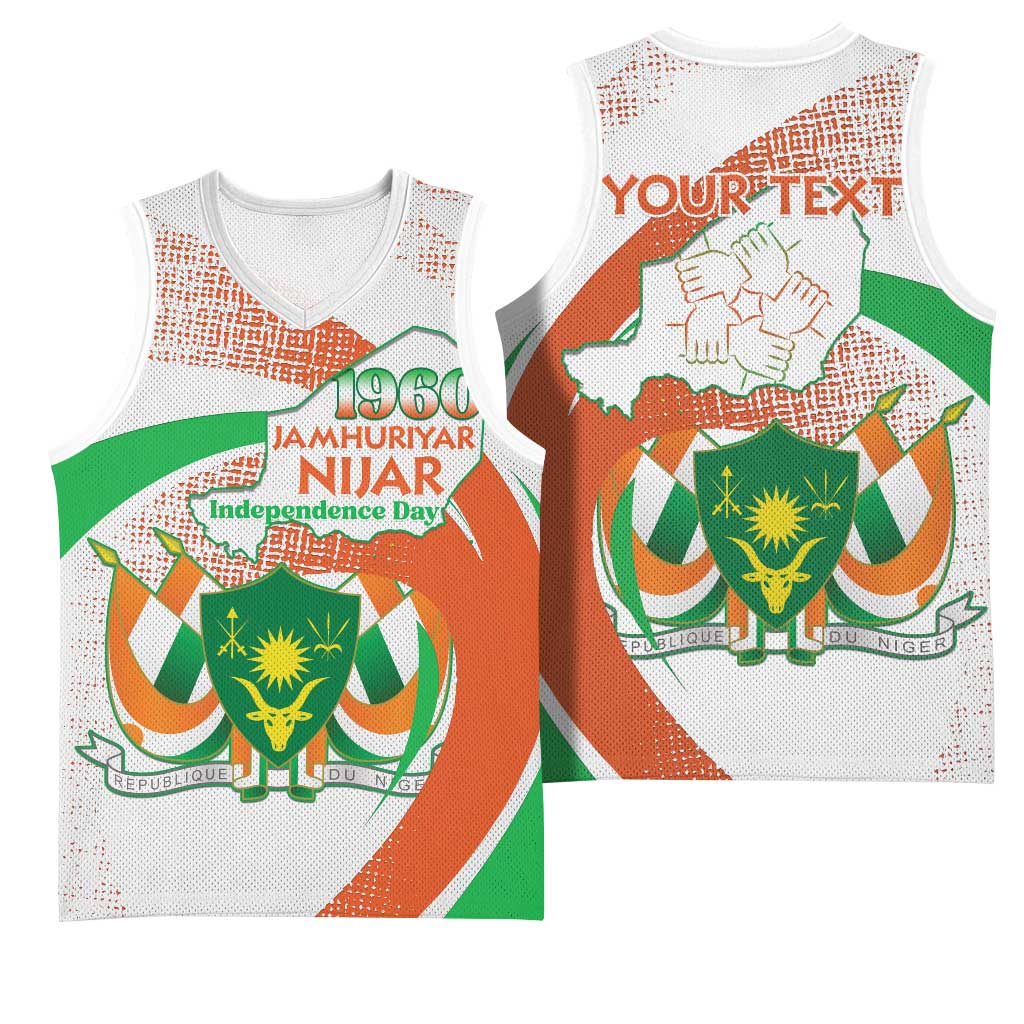 Personalized Happy Jamhuriyar Nijar Independence Day Basketball Jersey Coat Of Arm With Niger Map LT15