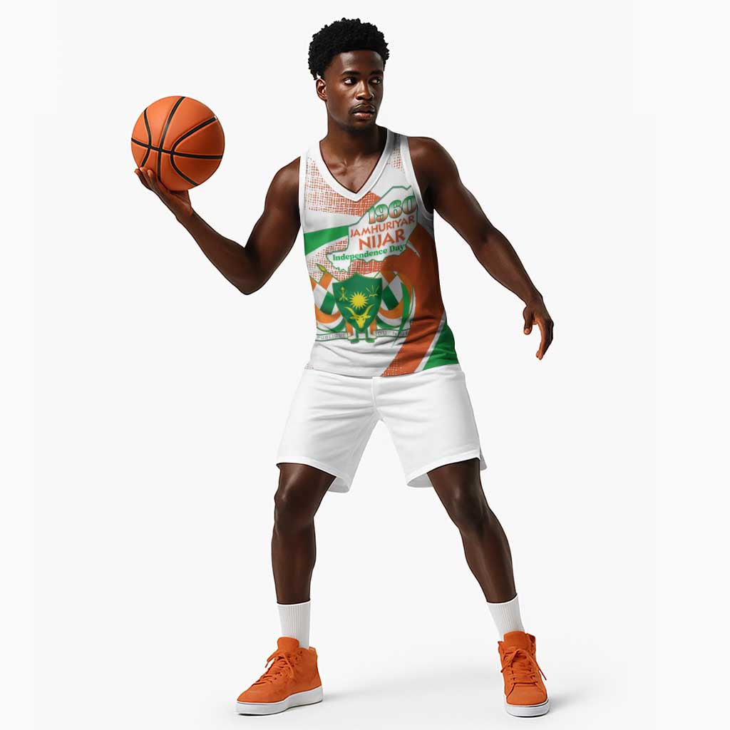 Personalized Happy Jamhuriyar Nijar Independence Day Basketball Jersey Coat Of Arm With Niger Map LT15
