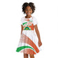 Personalized Happy Jamhuriyar Nijar Independence Day Kid Short Sleeve Dress Coat Of Arm With Niger Map
