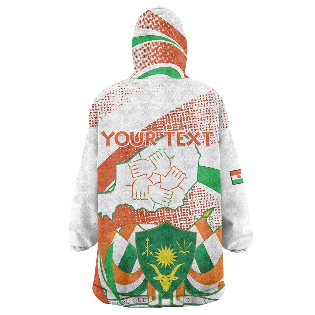 Personalized Happy Jamhuriyar Nijar Independence Day Kid Wearable Blanket Hoodie Coat Of Arm With Niger Map