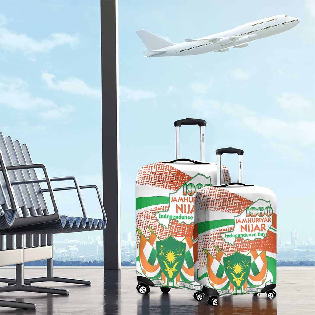 Happy Jamhuriyar Nijar Independence Day Luggage Cover Coat Of Arm With Niger Map