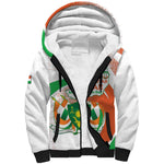 Personalized Happy Jamhuriyar Nijar Independence Day Sherpa Hoodie Coat Of Arm With Niger Map