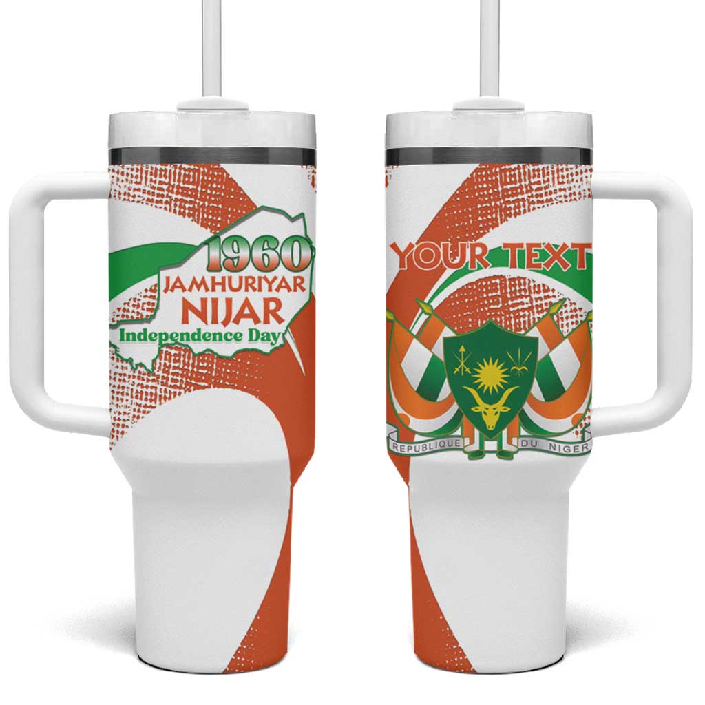 Personalized Happy Jamhuriyar Nijar Independence Day Tumbler With Handle Coat Of Arm With Niger Map