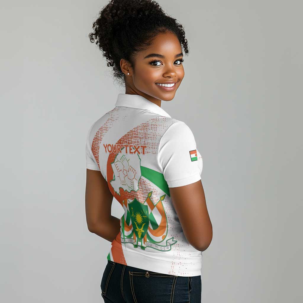 Personalized Happy Jamhuriyar Nijar Independence Day Women Polo Shirt Coat Of Arm With Niger Map