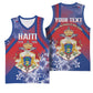 Personalized Second Anpi an Ayiti Basketball Jersey Imperial Haiti Coat Of Arms Tropical Flowers LT15