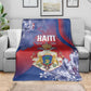 Second Anpi an Ayiti Blanket Imperial Haiti Coat Of Arms Tropical Flowers