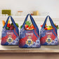 Second Anpi an Ayiti Grocery Bag Imperial Haiti Coat Of Arms Tropical Flowers