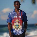 Personalized Second Anpi an Ayiti Hawaiian Shirt Imperial Haiti Coat Of Arms Tropical Flowers