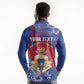 Personalized Second Anpi an Ayiti Long Sleeve Polo Shirt Imperial Haiti Coat Of Arms Tropical Flowers