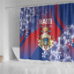 Second Anpi an Ayiti Shower Curtain Imperial Haiti Coat Of Arms Tropical Flowers