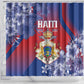 Second Anpi an Ayiti Shower Curtain Imperial Haiti Coat Of Arms Tropical Flowers