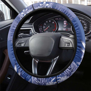 Second Anpi an Ayiti Steering Wheel Cover Imperial Haiti Coat Of Arms Tropical Flowers