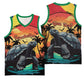 Personalised Afro Seychelles Basketball Jersey Aldabra Giant Tortoise With Beach Sunset LT15
