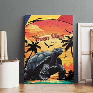 Personalised Afro Seychelles Canvas Wall Art Aldabra Giant Tortoise With Beach Sunset