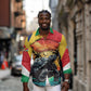 Personalised Afro Seychelles Long Sleeve Button Shirt Aldabra Giant Tortoise With Beach Sunset