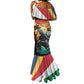 Personalised Afro Seychelles Mermaid Dress Aldabra Giant Tortoise With Beach Sunset