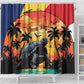 Personalised Afro Seychelles Shower Curtain Aldabra Giant Tortoise With Beach Sunset