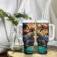 Personalised Afro Seychelles Tumbler With Handle Aldabra Giant Tortoise With Beach Sunset