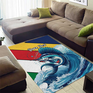 Personalised Afro Seychelles Area Rug Sailfish With Coat Of Arms