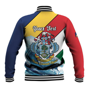 Personalised Afro Seychelles Baseball Jacket Sailfish With Coat Of Arms